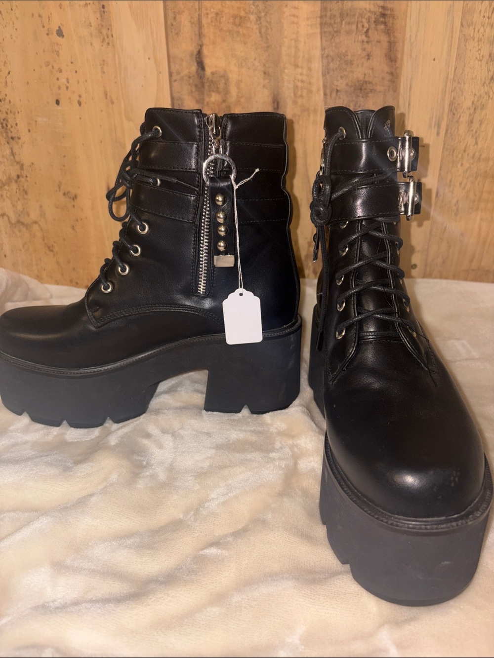 #131 Combat Boots - Black Leather Women’s Boots